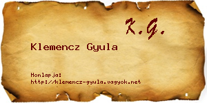 Klemencz Gyula névjegykártya
