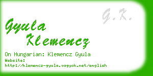 gyula klemencz business card